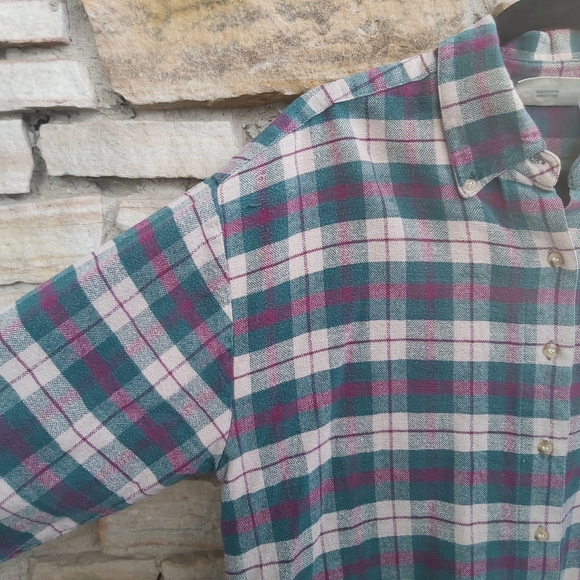 Northern Vintage Plaid Flannel Fall Jewel Tone Button Down Shirt - Picture 2 of 9